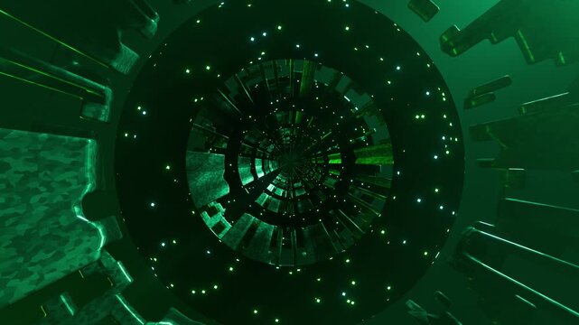Futuristic sci‑fi environment tunnel background 3d render vj loop motion backdrop