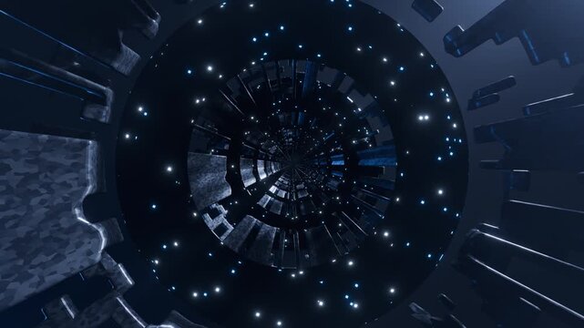 Futuristic sci‑fi environment tunnel background 3d render vj loop motion backdrop