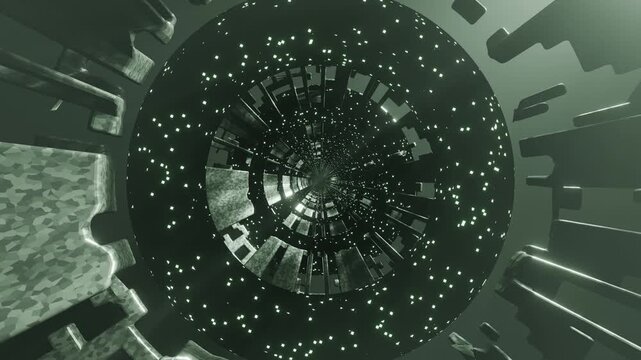 Futuristic sci‑fi environment tunnel background 3d render vj loop motion backdrop