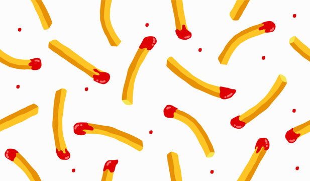 Cute french fries pattern background vector design