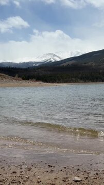 Twin Lakes, Colorado with a view of Sawatch Range mountains