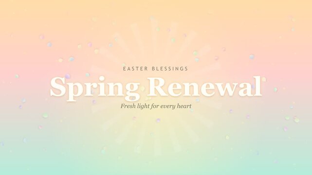 Easter blessings and spring renewal pastel text background