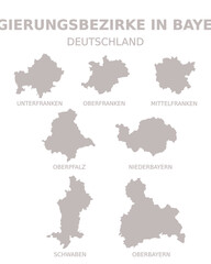 Fototapeta premium Vector Map of districts of Bavaria region, Germany
