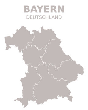 Vector Map of Bavaria region, Germany