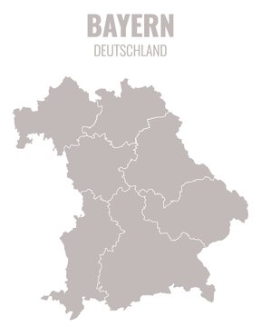Vector Map of Bavaria region, Germany