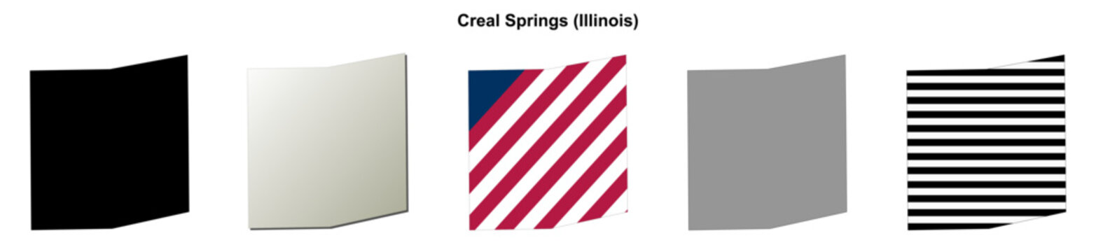Creal Springs (Illinois) blank outline map set