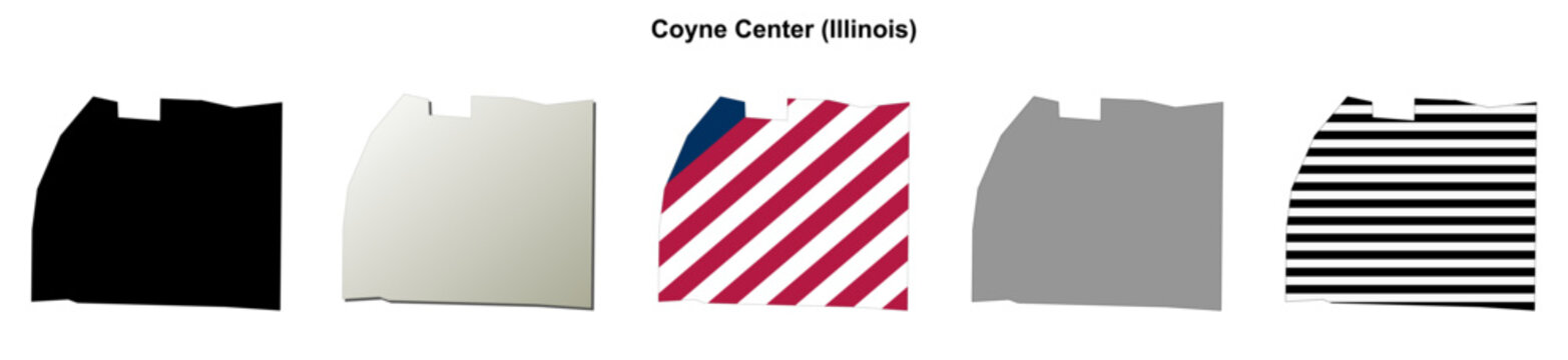 Coyne Center (Illinois) blank outline map set