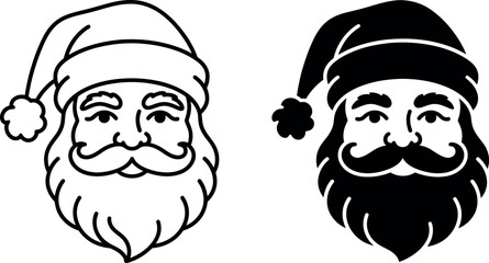 santa claus faces line art © Peru