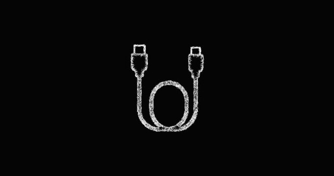 Sketch cable icon animation - smooth progressive reveal