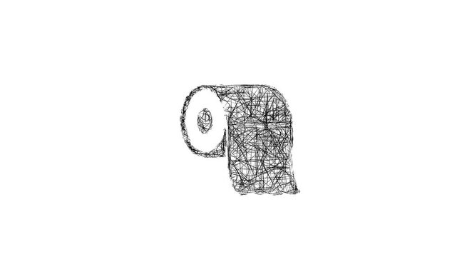 Sketch toilet paper icon animation - smooth progressive reveal