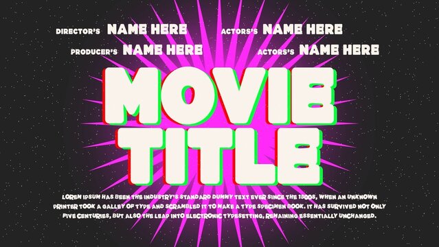 Starlight Nexus &ndash; Retro Sci-Fi Movie Title Animation with Vibrant Cosmic Typography for Space Adventures, Science Fiction Films and Vintage-Inspired Trailer Openers