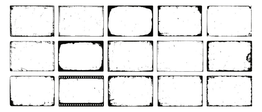 Old movie grain texture with dirty scratch marks, dusty noise overlay, worn black and white photo filter, distressed vintage film frame vector