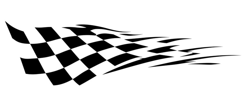 Racing Checkered Flag Pattern Background with Black White Diagonal Squares, Fading Motorsport Texture for Speed Banner Graphic Design