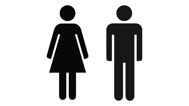 gender symbols flat icon on white background male female sign toilet