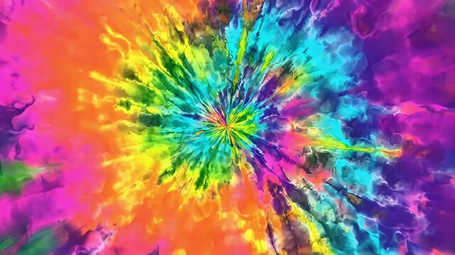 Vibrant tie dye pattern, colorful abstract background, rainbow swirl design, psychedelic texture