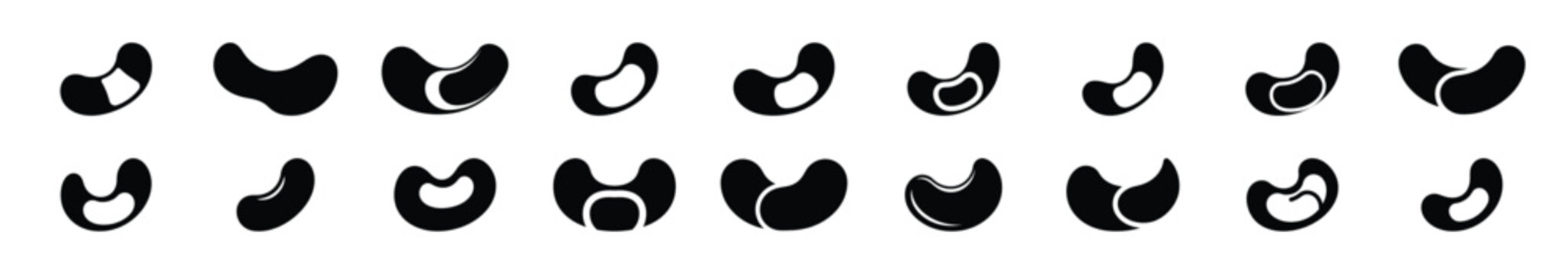 Minimalist female under eye patch silhouette icon set, women view and beauty vector icons