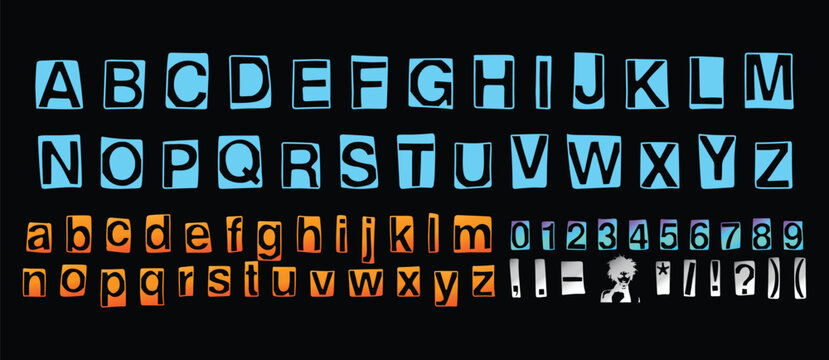 Neon Digital Alphabet Font Set with Uppercase Lowercase Numbers and Symbols. Futuristic Tech Typography Collection. Modern Display Lettering Design