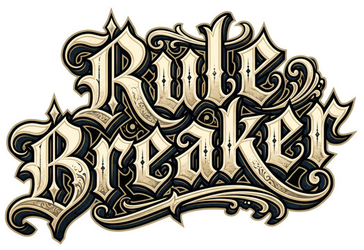 Vintage "Rule Breaker" lettering