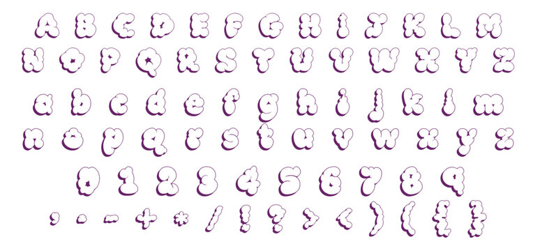 Elegant Floral Outline Alphabet Font with Numbers and Symbols. Decorative Hand Drawn Typography Character Set. Vintage Lettering Collection Design