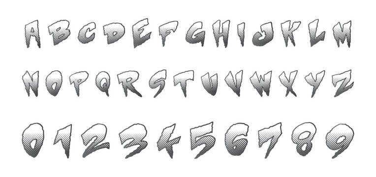 Metallic chrome alphabet font set with futuristic 3D typography and glossy reflective character style. Creative uppercase letters and numbers for branding, posters and digital graphic design. Modern a
