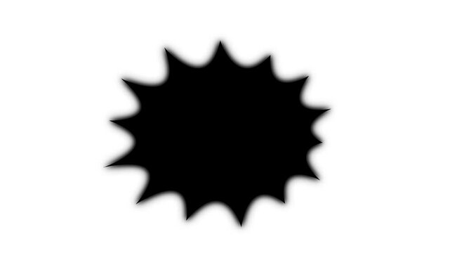 Black starburst explosion badge shape for sale sticker, discount label, price tag, promotion banner and marketing design advertising element, retail sale, commerce label, highlight badge,