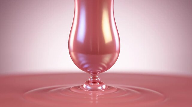 Pink cosmetic liquid flow