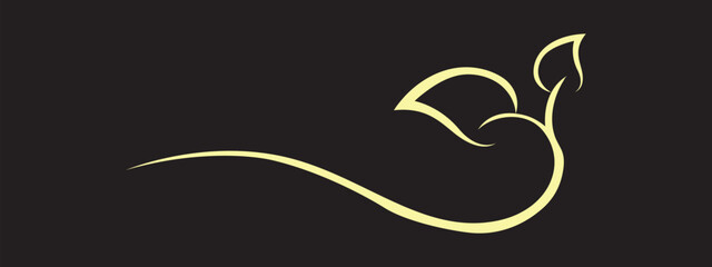 Obraz premium A stylized yellow leaf design on a for decorative purposes fathers day