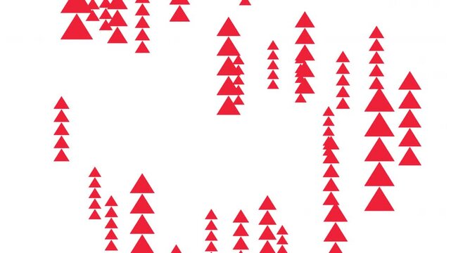 赤い矢印が上に移動する抽象的なループ背景動画素材 / Abstract red arrows moving vertically upward loop background video