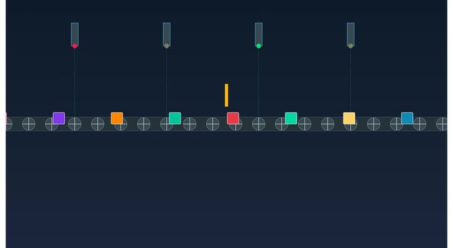 Abstract data processing animation with moving animation