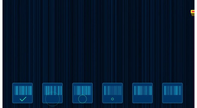 Digital barcode scanner interface with scanning laser animation