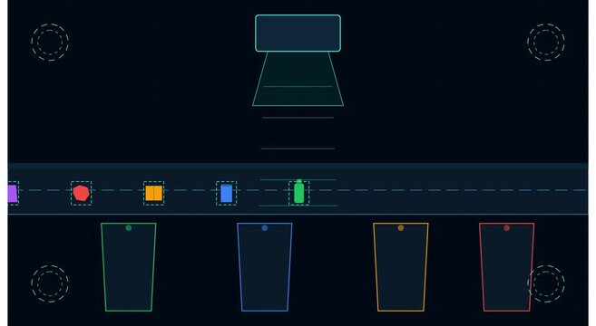 Digital sorting process animation: automated animation