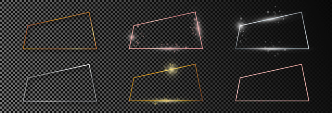 Set of six trapezoid frames
