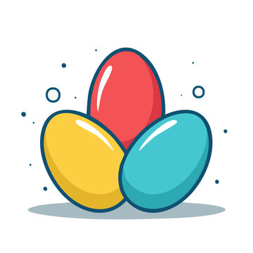 Three colorful Easter eggs in a cluster