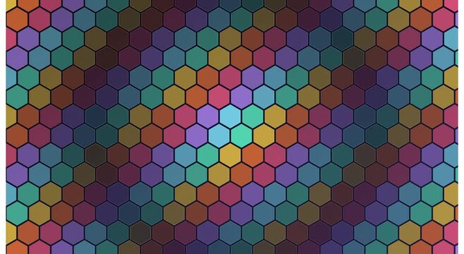 Colorful hexagon pattern motion background, with animation