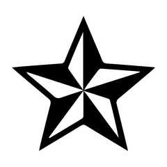 Obraz premium Black star symbol, geometric shape, vector icon, starburst design element