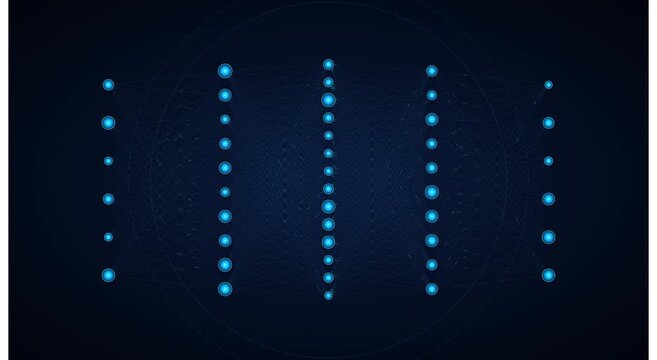 Neural network deep learning abstract data connection animation