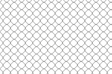 Fence wire chain link pattern. Endless grid background. Rhombus lattice. Prison black mesh, fishnet texture. Basketball hoop net. Pattern for soccer, football, hockey gate © Oleh