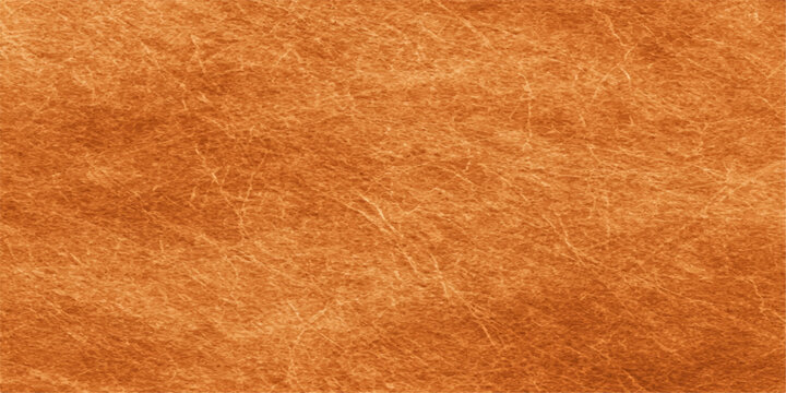 close up of weathered orange leather texture with a subtly visible grain and fine lines creating a rustic and tactile feel, perfect for background or design element.