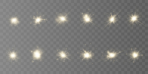 Bright glow effects radiate with elegant golden tones. Soft light particles drift gracefully. Vector illustration suits premium branding. © Extrastock