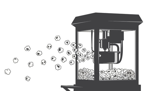 Popcorn machine dispensing tasty snacks.