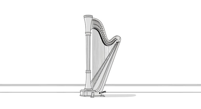 Harp Instrument Stringed Music Object.