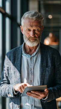 Documentarystyle medium shot highlighting a procurement expert prioritizing action items on a tablet with natural light casting subtle shadows in a collaborative workspace