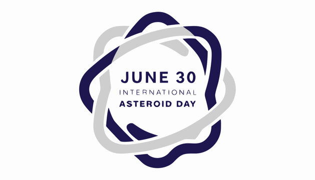 International asteroid day logo with blue and grey circular rings