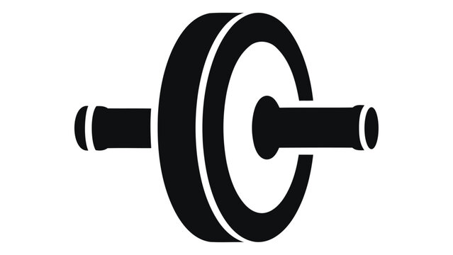 Fitness ab roller wheel icon isolated on white background