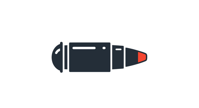 Minimalist vector illustration of a modern bullet design icon.