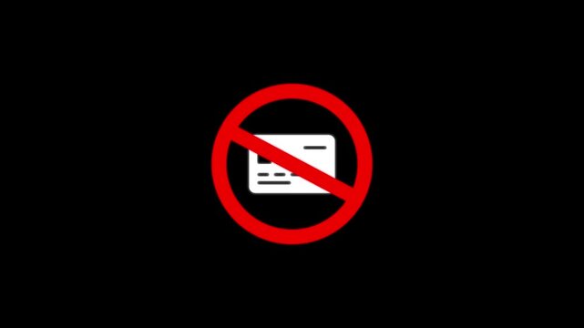 Credit Card Ban Symbol prohibition forbidden