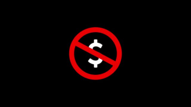 No Money Symbol dollar sign prohibition