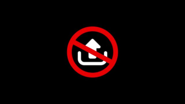 No Upload Symbol Red Prohibition Sign upload icon file transfer