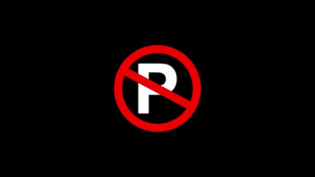 No Parking Symbol Red Circle Prohibition Sign forbidden