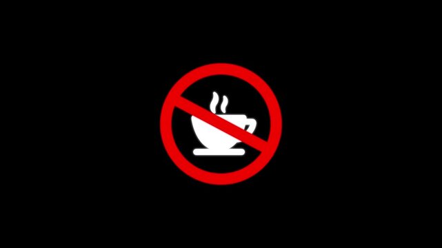 No Coffee Symbol on Black Background coffee prohibition